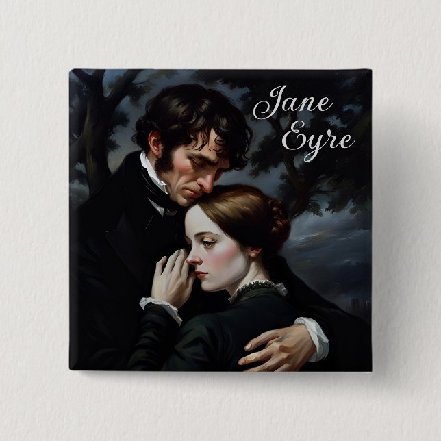 Romantic Jane Eyre och Edward Rochester Knapp (Framsida)