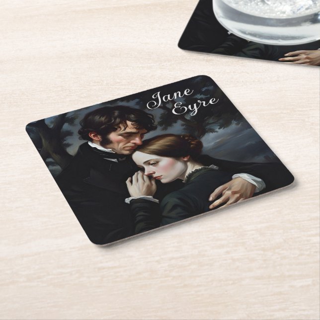 Romantic Jane Eyre och Edward Rochester Underlägg Papper Kvadrat (Vinklad)