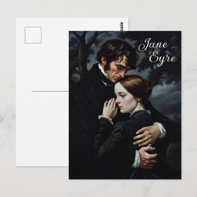 Romantic Jane Eyre och Edward Rochester Vykort (Fram/baksida)