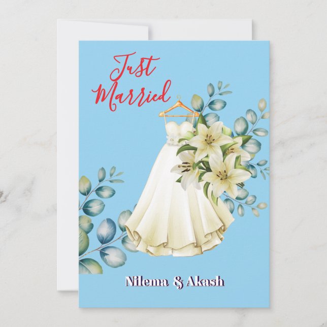 Romantic "Just Married" Sunset Couple Personalized (Framsida)