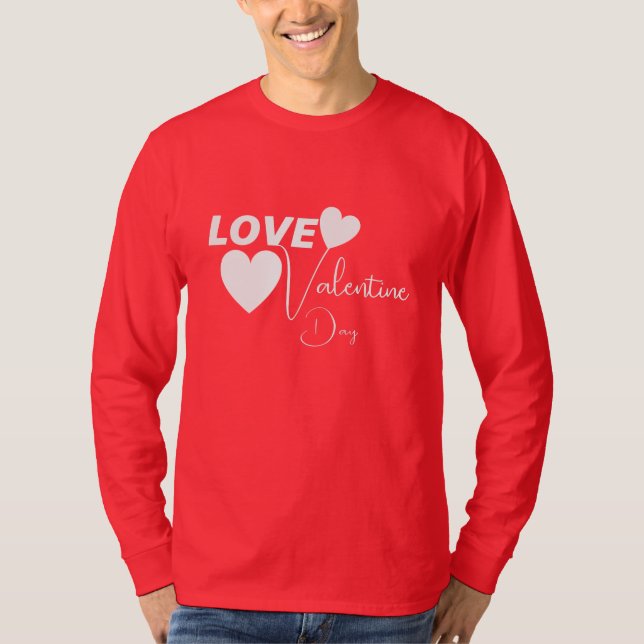 Romantic Kärlek Alla hjärtans dag T Shirt (Framsida)