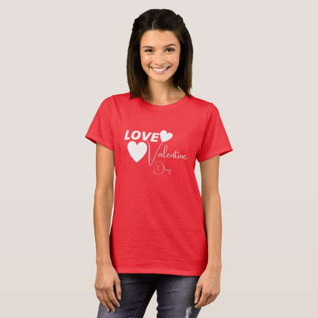Romantic Kärlek Alla hjärtans dag T Shirt (Hel framsida)