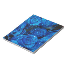 Romantic Kärlek Blue Glitter Glamor Ro Anteckningsblock