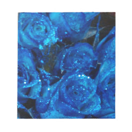 Romantic Kärlek Blue Glitter Glamor Ro Anteckningsblock