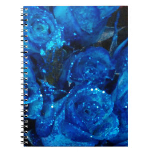 Romantic Kärlek Blue Glitter Glamor Ro Anteckningsbok