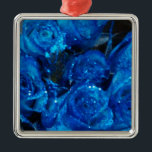 Romantic Kärlek Blue Glitter Glamor Ro Julgransprydnad Metall<br><div class="desc">Romantic Kärlek Blue Glitter Glamor Ro</div>