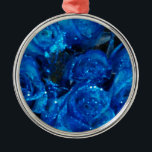 Romantic Kärlek Blue Glitter Glamor Ro Julgransprydnad Metall<br><div class="desc">Romantic Kärlek Blue Glitter Glamor Ro</div>