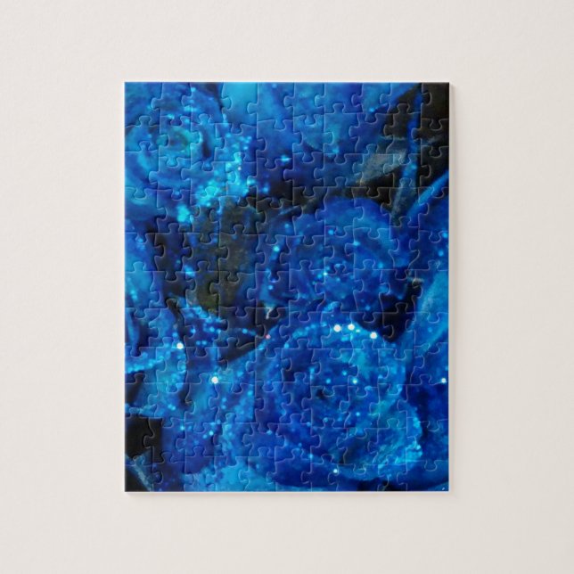 Romantic Kärlek Blue Glitter Glamor Ro Pussel (Vertikal)