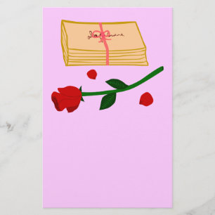Romantic Kärlek Brev Brevpapper