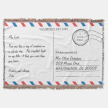 Romantic Kärlek Brev Postcard Valentindagen