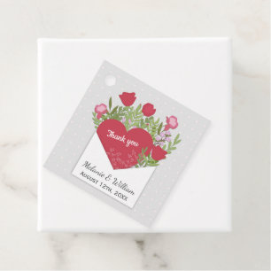 Romantic Kärlek Brev Ro och Heart Tack Gåvor Etiketter