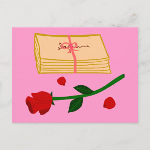 Romantic Kärlek Brev Vykort