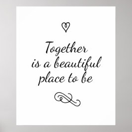 Romantic Kärlek Calligraphy Tillsammans Bröllop Poster