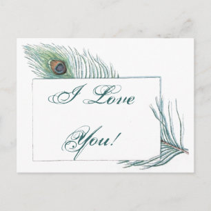 Romantic Kärlek Citote Inspirational Peacock Vykort