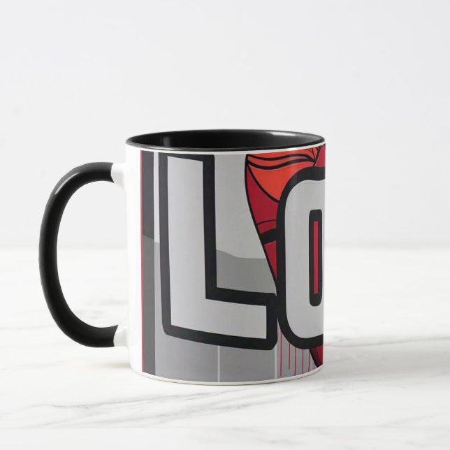 Romantic Kärlek Design Mugg - Cute Heart & Kärlek  (Vänster)