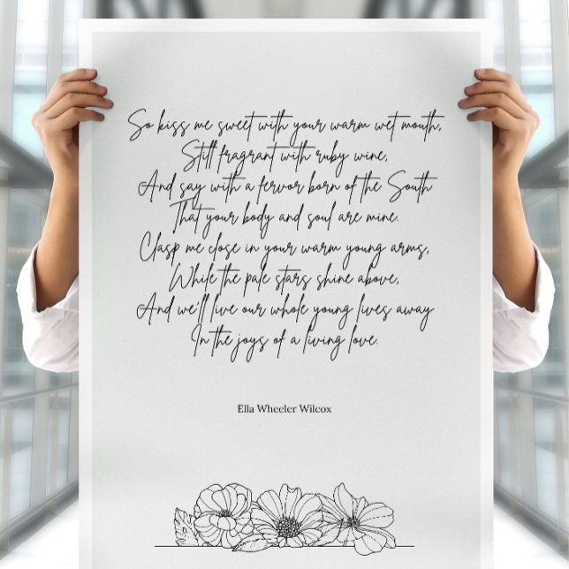 Romantic kärlek dikt av Ella Wheeler Wilcox Poster (Skapare uppladdad)