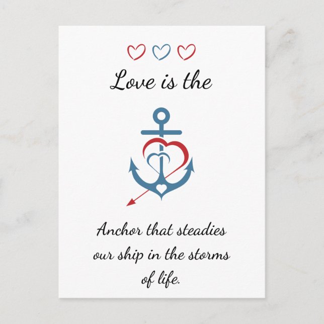 Romantic Kärlek Dikt Modern Valentine Vykort (Framsida)