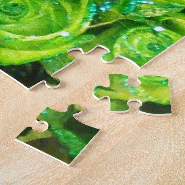 Romantic Kärlek Grönt Valentine Glitter Ro Pussel (Sidan)