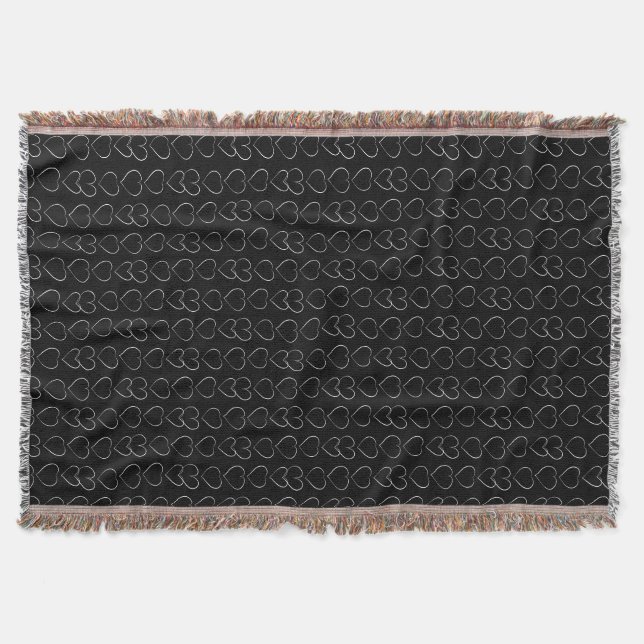 ROMANTIC KÄRLEK HEART BLACK FILT (Framsidan)