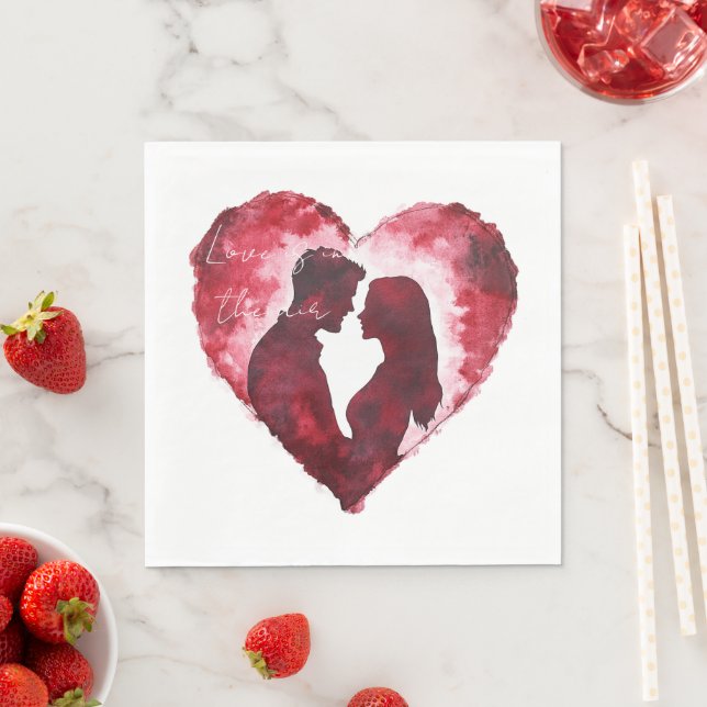 Romantic Kärlek Heart Bröllop Pappersservett (Insitu)