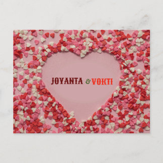 Romantic kärlek Joyanta & Vokti red maroon färg Vykort