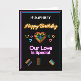 Romantic Kärlek LGBT Rainbow Birthday Personalize Kort