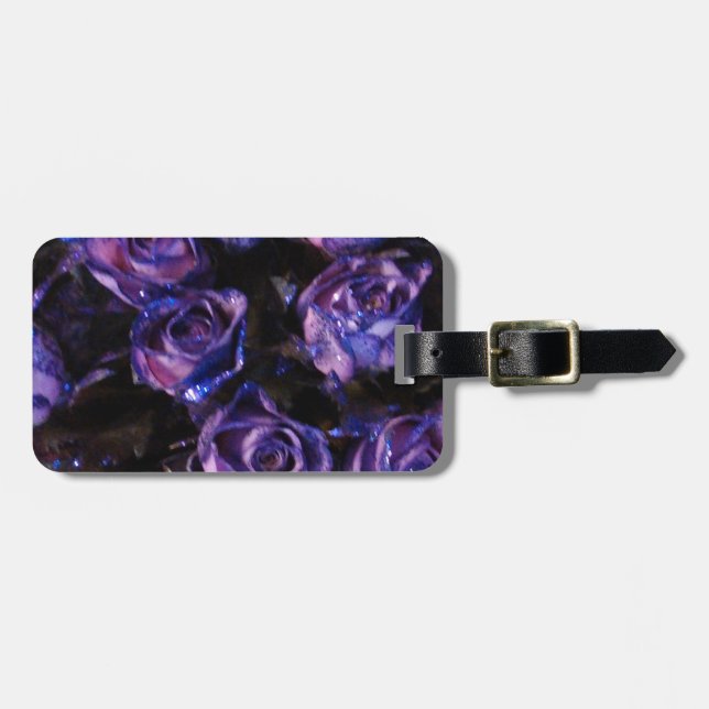 Romantic Kärlek Lila Valentine Glitter Ro Bagagebricka (Horisontell Framsida)
