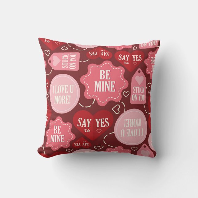 Romantic Kärlek Notes Collage Kudde (Framsida)