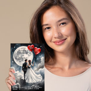 Romantic Kärlek på Cloud Nine Fairytale Bröllop Inbjudningar