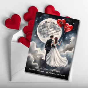 Romantic Kärlek på Cloud Nine Fairytale Bröllop Tack Kort