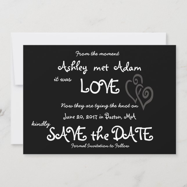 Romantic Kärlek Photo Save Date | Chalkboard Spara Datumet (Framsida)