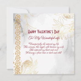 Romantic Kärlek Quote Blommigt Guld Wife Valentine