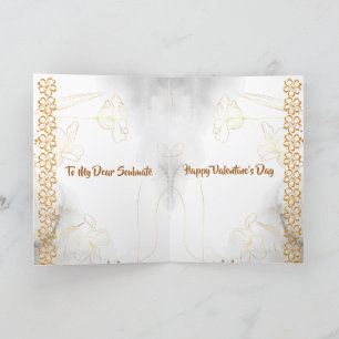 Romantic Kärlek Quote Soulmate Blommigt Valentine Helgkort