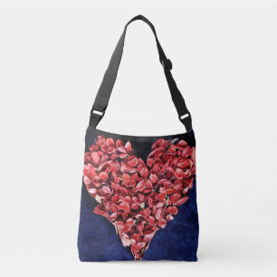 Romantic Kärlek Ro Petal Red Heart Axelväska