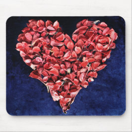 Romantic Kärlek Ro Petal Red Heart Musmatta