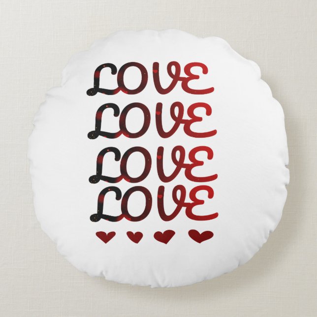Romantic Kärlek Round Pillow ,Valentines GIFT Rund Kudde (Framsidan)