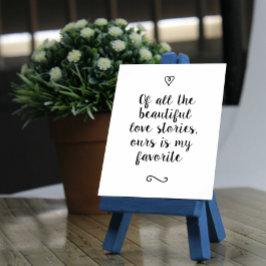 Romantic Kärlek Story Bröllop Calligraphy Keepsaké Poster