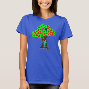 ° ・ Romantic Kärlek Träd Kvinnobesättning Nacke T- T-shirt