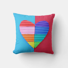 Romantic Kärlek Twin Rainbow Hearts Kudde