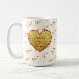 Romantic Kärlek Typography Red Heart Valentines da Kaffemugg
