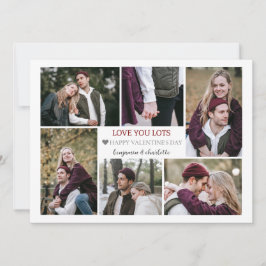 Romantic Kärlek valentines day-par fotokollage Julkort