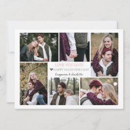 Romantic Kärlek valentines day-par fotokollage Julkort