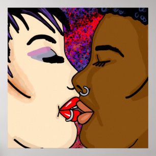 Romantic Kiss Internationell Romantik Poster