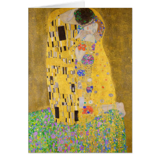 Romantic Kiss Painting Gustav Klimt återställd Hälsningskort