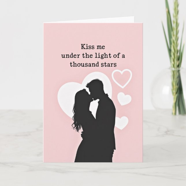Romantic Kiss Under The Stars Card Kort (Framsida)