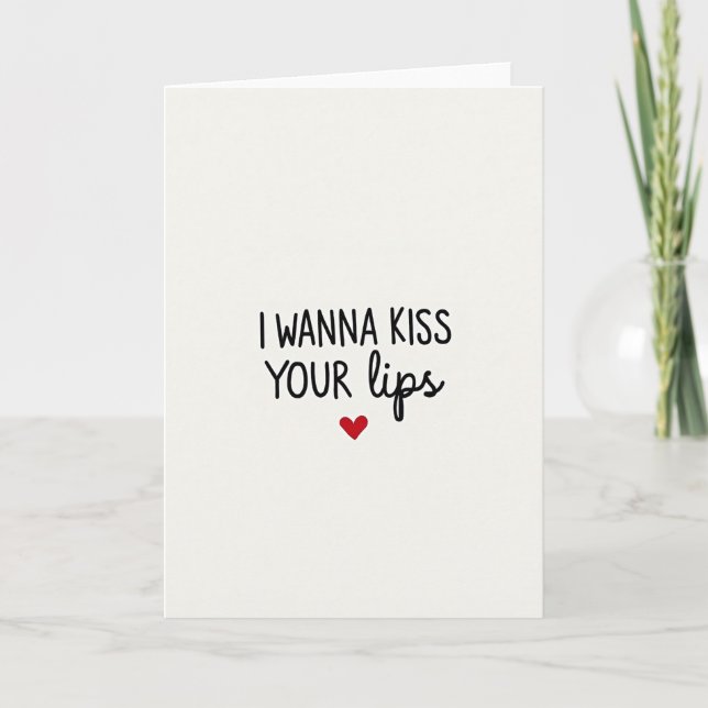 Romantic Kiss Your Lips Card Kort (Framsida)
