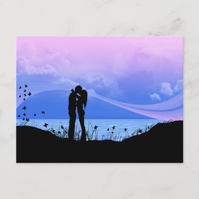 Romantic Kissing Couple Vykort (Framsida)