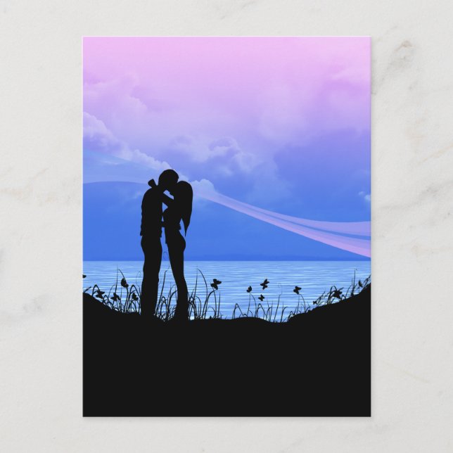 Romantic Kissing Couple Vykort (Framsida)
