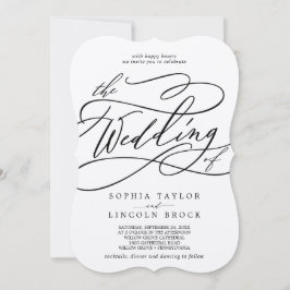 Romantic Kraft Calligraphy Flourish the Bröllop Inbjudningar