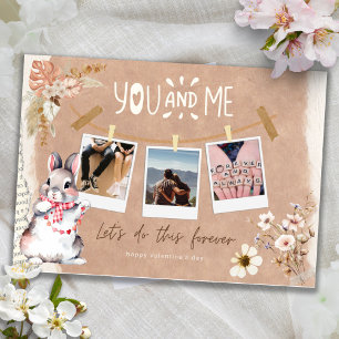 Romantic Kraft Scrapbook Photo Valentine Day Kort